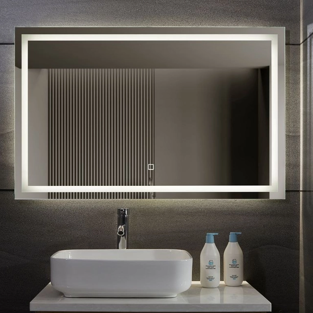 Aquamarin Kupaonsko ogledalo s LED rasvjetom, 110 x 70 cm