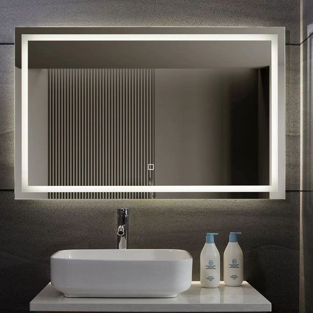 Aquamarin Specchio da bagno con illuminazione a LED, 110 x 70 cm