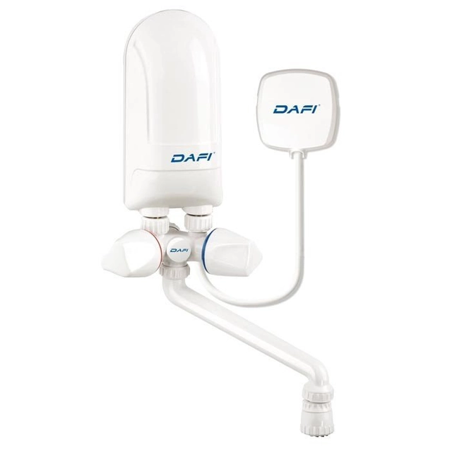 Aquecedor de água Dafi flow 4,5 kW com uma bateria branca 230 V