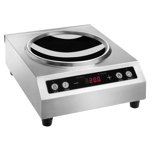 Arată cu inducție italiană Wok 3,5 kW Amitek Panou tactil 6070007