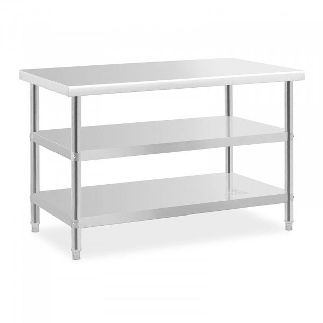 Arbeitstisch - 120 x 70 x 5 cm - 200 kg - 2 Regale - Royal Catering ROYAL CATERING 10012673 RCAT-120/70-PS3SH