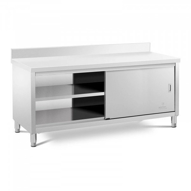 Arbeitstisch mit Schrank - Kante - 200 x 60 cm - 600 kg ROYAL CATERING 10011671 RCSSCB-200X60-E-B