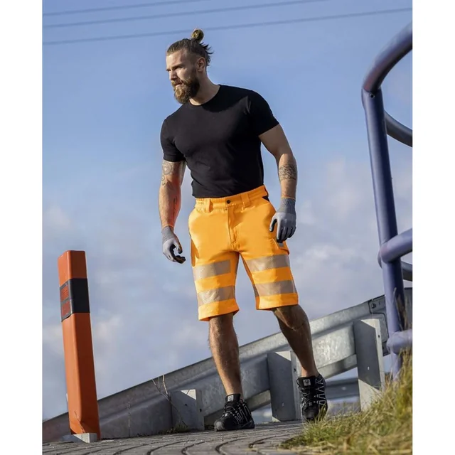 ARDON SIGNAL+ - warning work shorts, fitted cut, durable twill fabric resistant to stretching and tearing, elastic waistband, 4 practical pockets - 2 colours - 44-66.