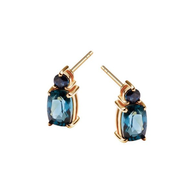 Aretes de oro KZD6374 - Zafiro