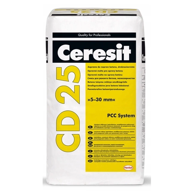 Argamassa de reparo de concreto Ceresit CD 25 5-30mm 25kg