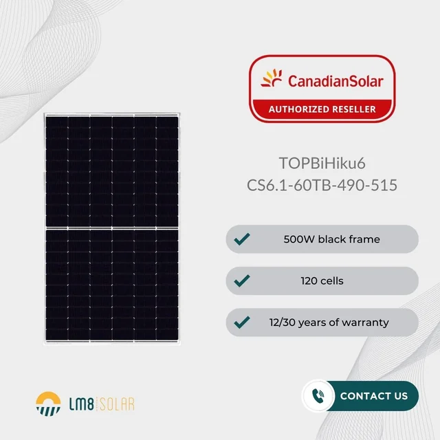 Armação preta bifacial canadense 500w TOPCon