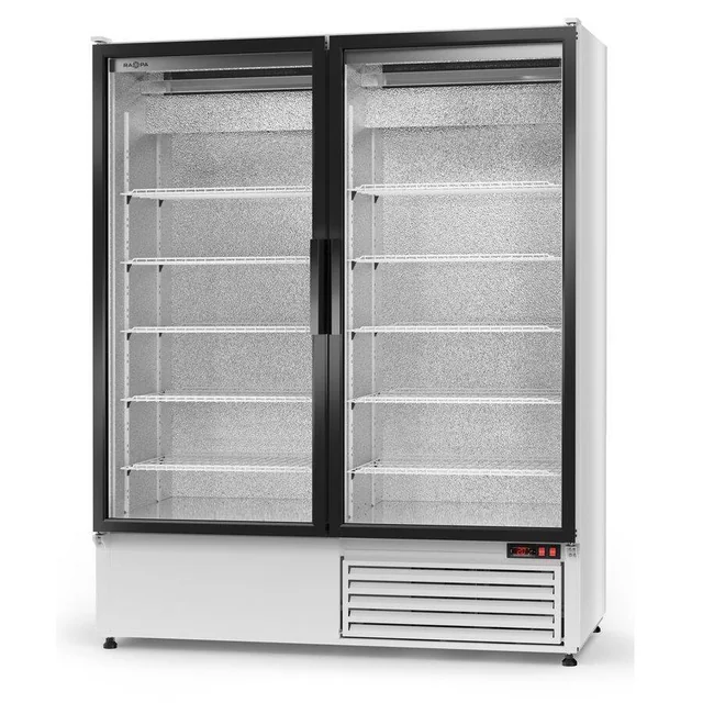 Armadio refrigerato passante, bianco, vetrato, porta scorrevole 1108 l RAPA, Sch-2SR 1400 NWW