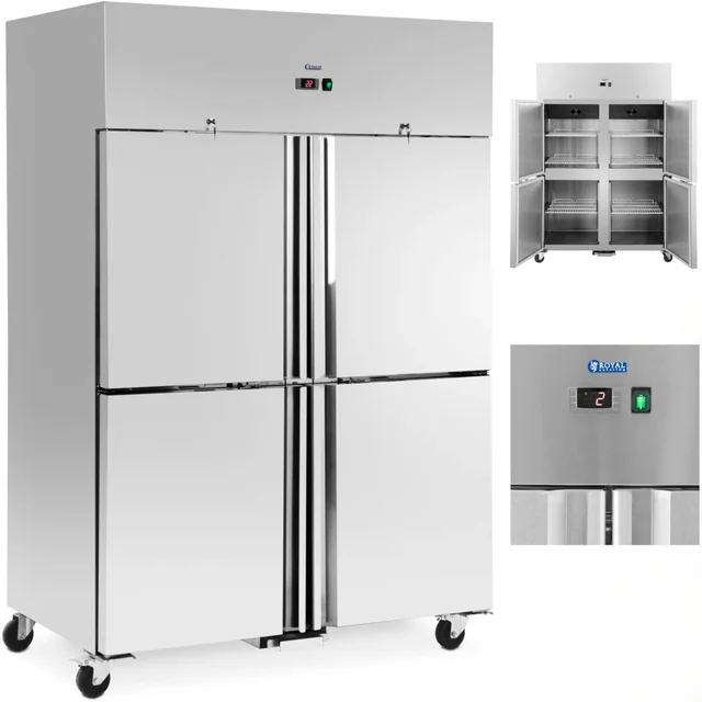 Armário de refrigeração, refrigerador de catering sobre rodas 4 portas 2-8C 1160 l