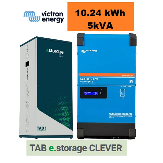 Armazenamento de energia TAB CLEVER 5kVA/10.0 kWh SISTEMA PRONTO PARA LIGAR/DESLIGAR A REDE PARA CASAS E EMPRESAS