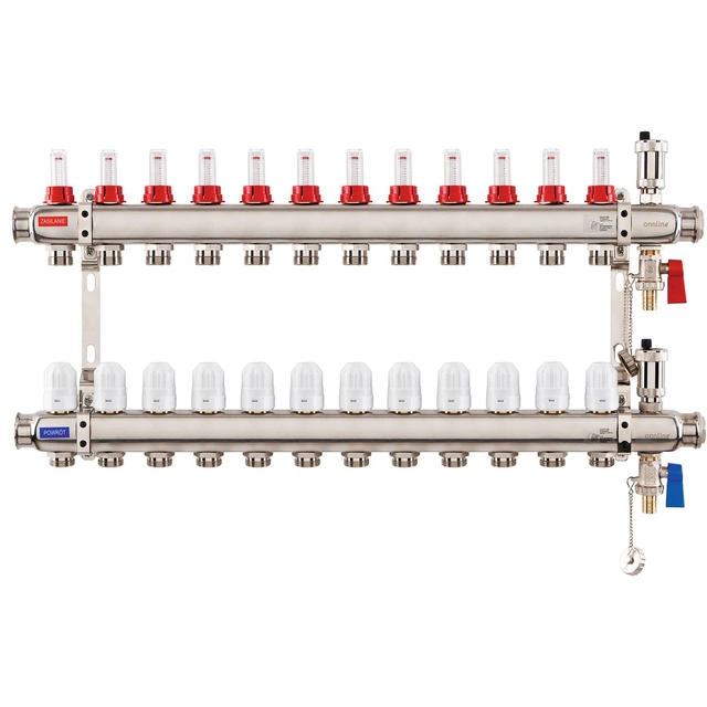 Armed stainless steel manifold Onnline INOX (typ K5) number of circuits 12