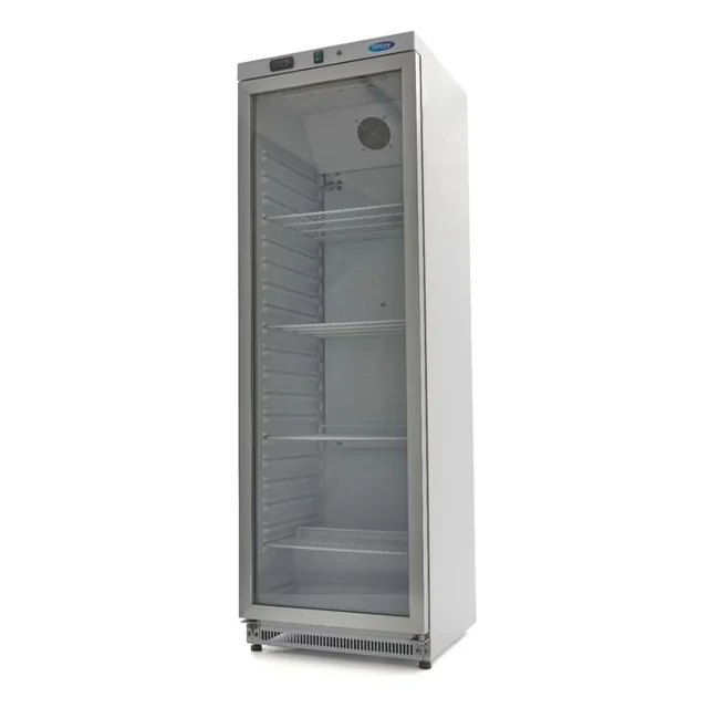 Armoire réfrigérée blanche 400 l avec portes vitrées