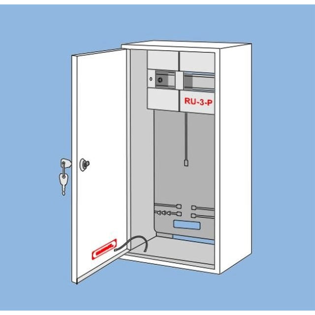 Armschiene Versiegelte Schalttafel mit Schloss 3F IP30 weiß RU-3-P Z