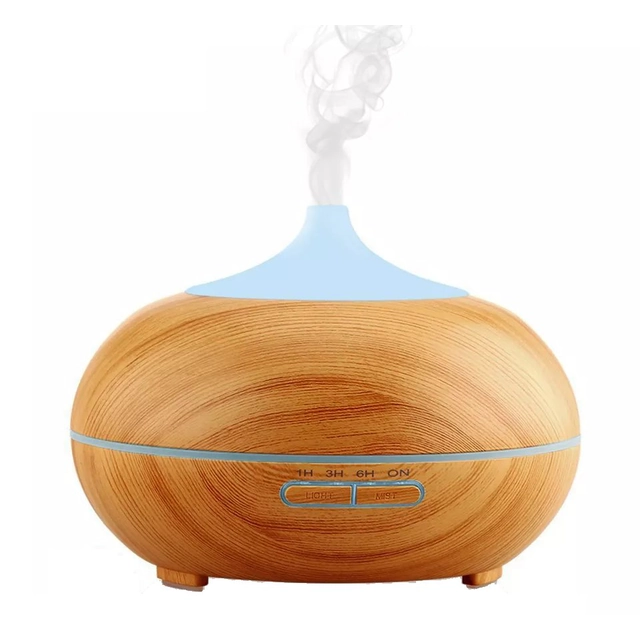 Aromacare Vulcano light, diffuseur d'arômes à ultrasons, bois clair, 300 ml