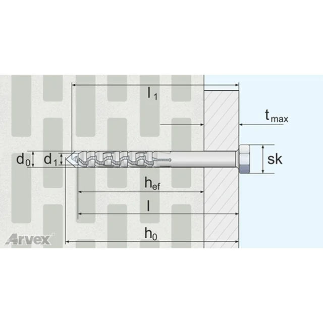 Arvex AST čep za okvir 10 x 320mm TORX 40