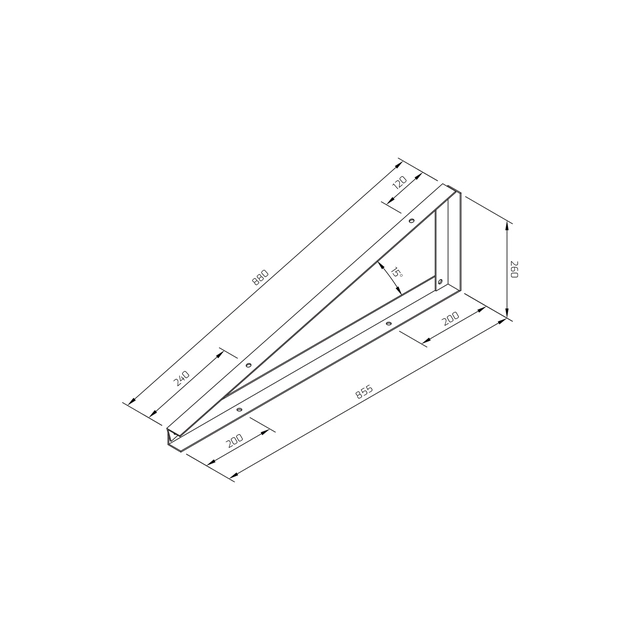 Asennuskolmio TR2 15 astetta WZ