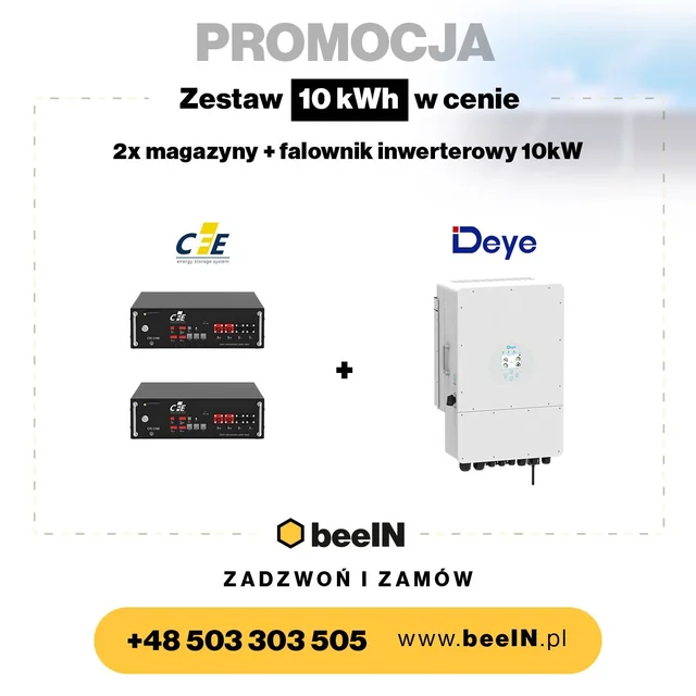 Aseta 10,2 kWh – Deye SUN-10K-SG04LP3 -EU + 2 x CFE-varasto 5,1 kWh