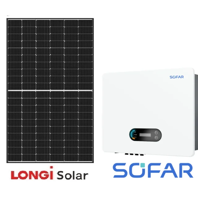 Aseta 14,76 kW SOFAR 15KTL-X-G3 + 36*LONGI 410W Musta kehys