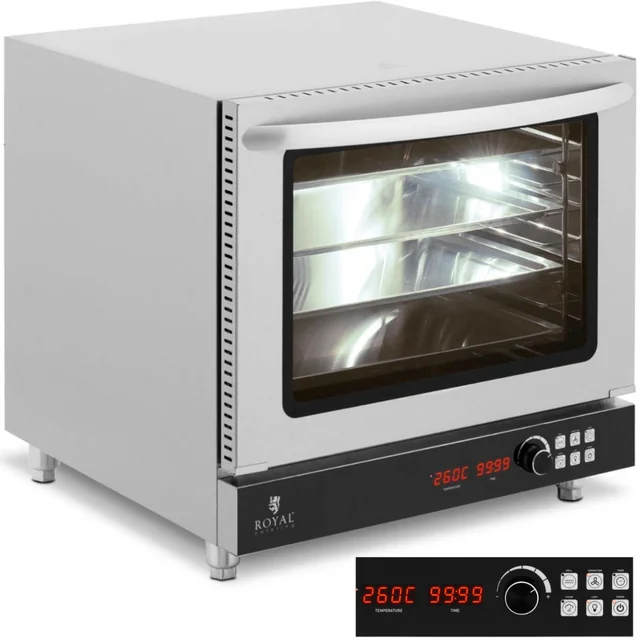 Asse em forno de convecção com função de grelha a vapor, levedando e secando até 260C 230V 2800W