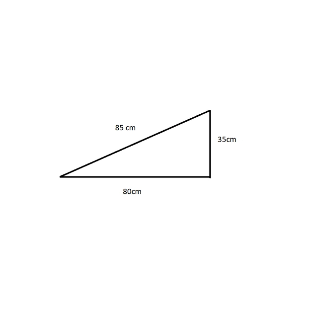 Assembly triangle - set of elements to be made, 2 horizontal panels + double threads (MJ)