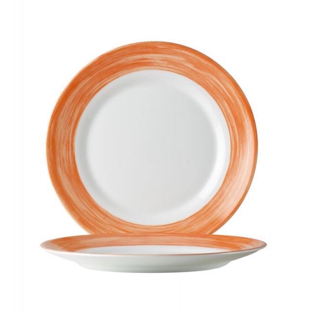 Assiette à dessert orange en verre trempé diam.15,5 cm 49122