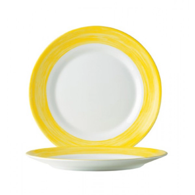 Assiette jaune en verre trempé25,4 cm C.3772
