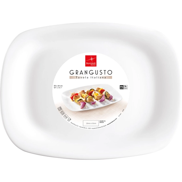 Assiette peu profonde, rectangulaire, Grangusto,330x240 millimètre