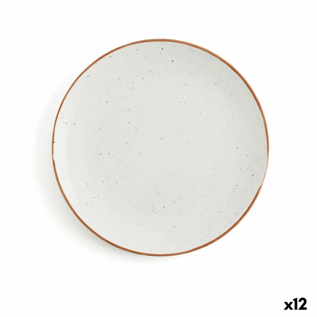 Assiette Plate Ariane Terra Céramique Beige Ø 21 cm (12 Pièces)