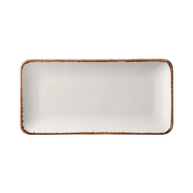 Assiette rectangulaire vanille, 300x150 mm