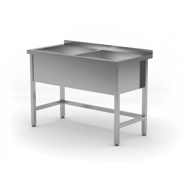 Asztal kétkamrás medencével - kamra magassága h = 300 mm 1200 x 700 x 850/300 mm POLGAST 206127/3 206127/3