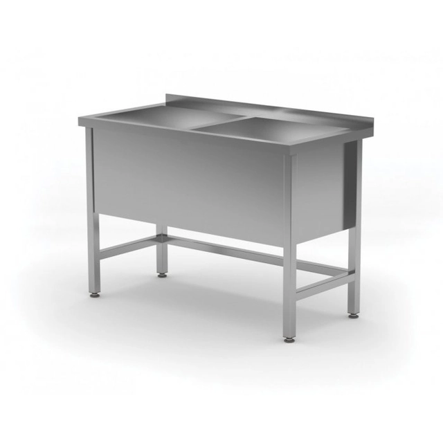 Asztal kétkamrás medencével - kamra magassága h = 400 mm 1200 x 700 x 850/400 mm POLGAST 206127/4 206127/4