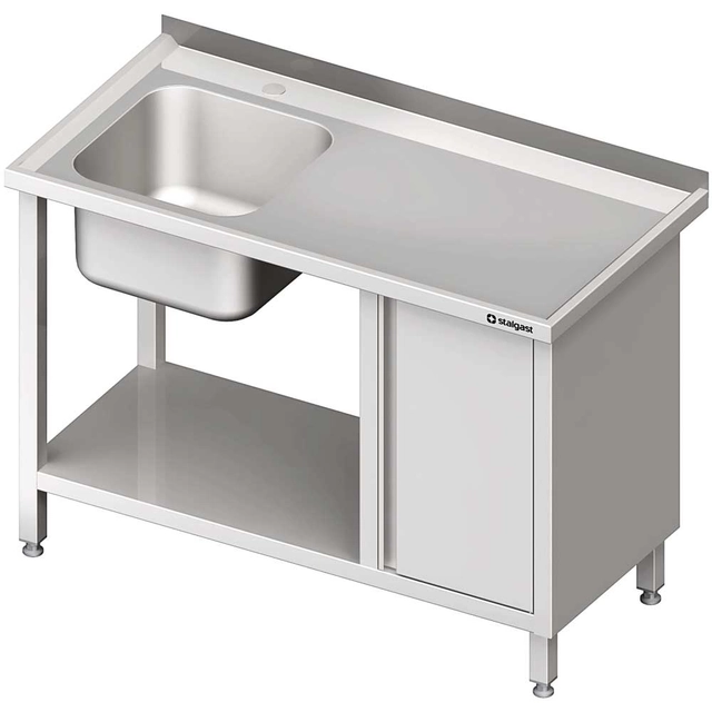 Asztal mosogatóval 1-kom.(L), szekrénnyel és polccal 1400x700x850 mm