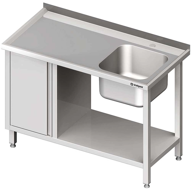 Asztal mosogatóval 1-kom.(P), szekrénnyel és polccal 1000x700x850 mm