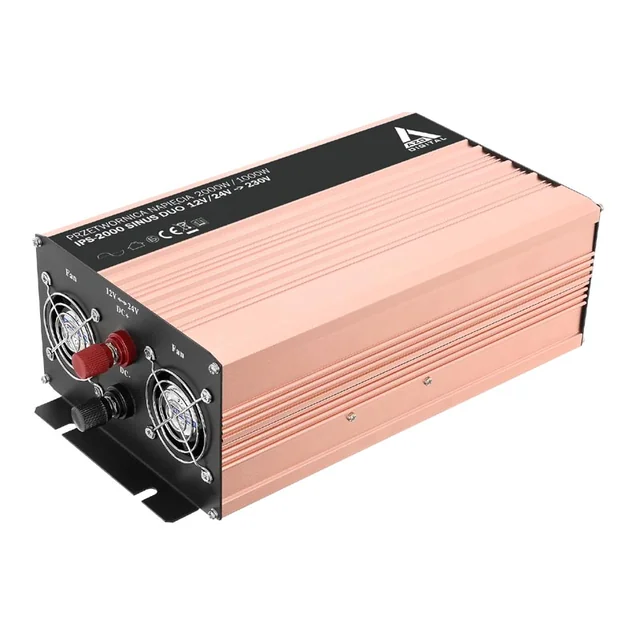 Átalakító 12/24V-> 230V AZO POLSKA IPS-2000S SINUS DUO Inverter, átalakító