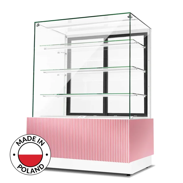 Atdzesējama konditorejas izstrādājumu vitrīna Dolce Visione Basic 900 BIANCO | 900x670x1300 mm | balts interjers