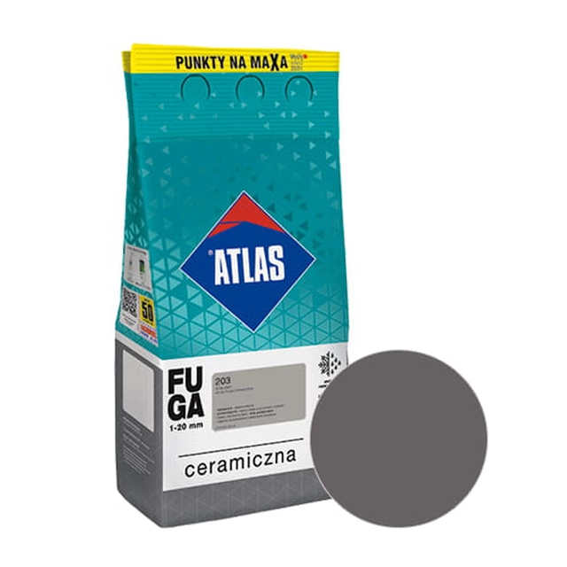 Atlas керамична фугираща смес 5 kg тъмно сива 036