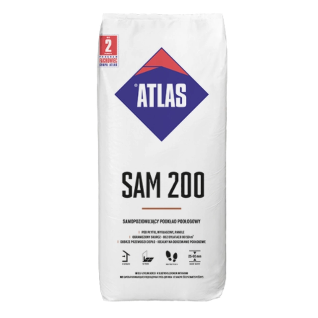 ATLAS SAM samonivelačný podlahový poter 200 (25-60 mm) 25 kg