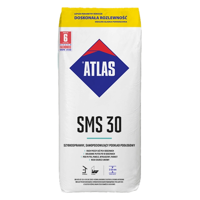 ATLAS SMS itsetasoittuva lattiatasoite 30 (3-30 mm) 25 kg
