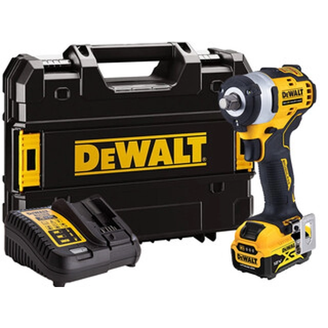 Atornillador de impacto inalámbrico DeWalt DCF903P1-QW 12 V | 339 Nm | 3/8 pulgadas | Carbón sin escobillas | Batería 1 x 5 Ah + cargador | TSTAK en una maleta