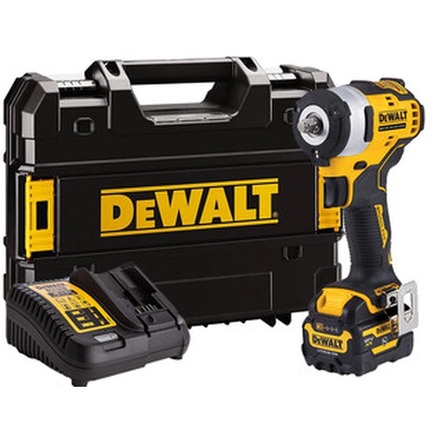 Atornillador de impacto inalámbrico DeWalt DCF903P1G-QW 12 V | 340 Nm | 3/8 pulgadas | Carbón sin escobillas | Batería 1 x 5 Ah + cargador | TSTAK en una maleta