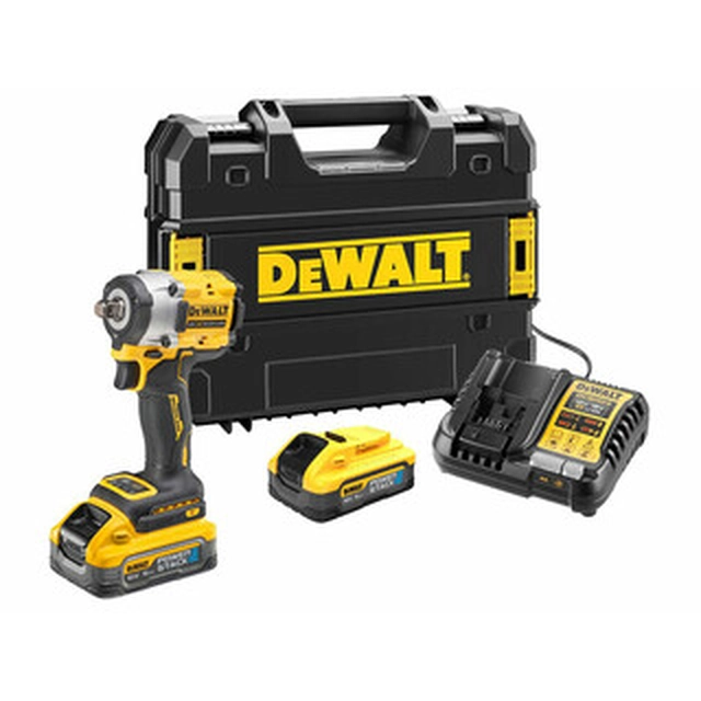 Atornillador de impacto inalámbrico DeWalt DCF921H2T-QW 18 V | 406 Nm | 1/2 pulgadas | Carbón sin escobillas | Batería 2 x 5 Ah + cargador | en una maleta