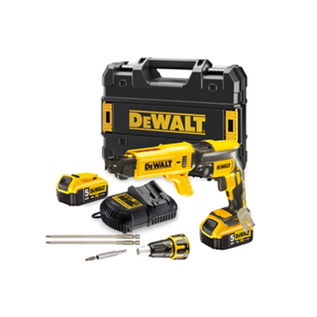 Atornillador inalámbrico DeWalt DCF620P2K-QW con tope de profundidad 18 V | Carbón sin escobillas | Batería 2 x 5 Ah + cargador | TSTAK en una maleta