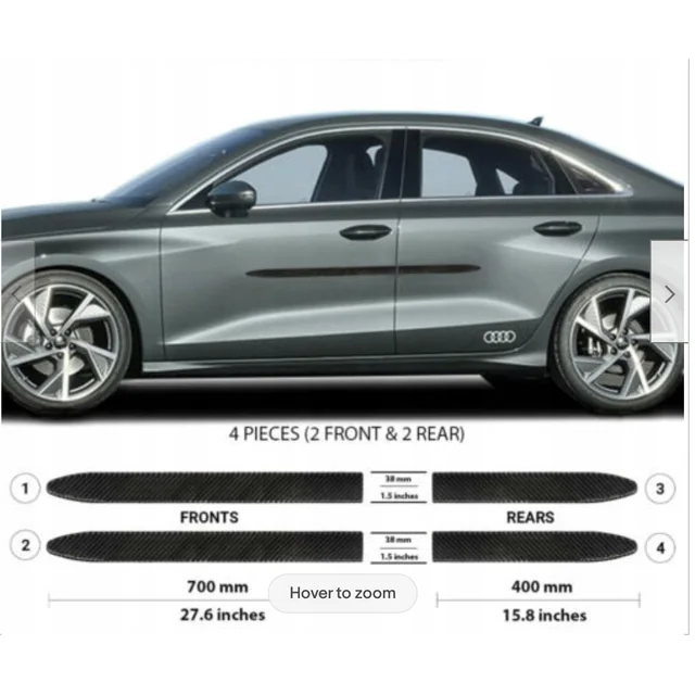 Audi A3 Limousine 2021+ SCHWARZE Seitentürleisten