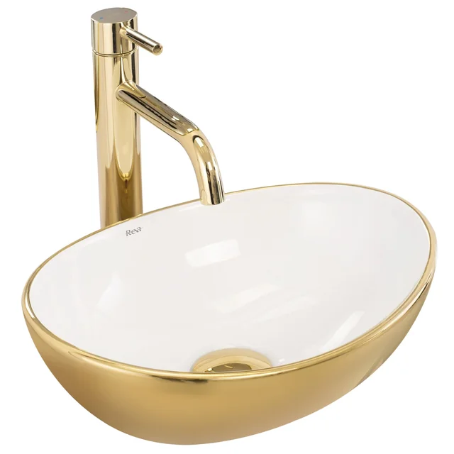 Aufsatzwaschbecken Rea Sofia mini GOLD / WEISS