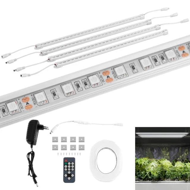 Augalų augimo auginimo lempa 120 LED 50 cm 20 W 4 sidabro vnt.