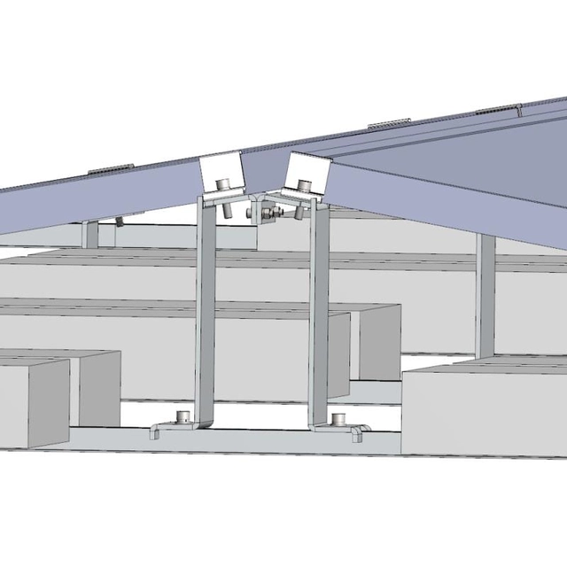 Aukštas laikiklis ant stogo, membrana, balasto konstrukcija, neinvazinis