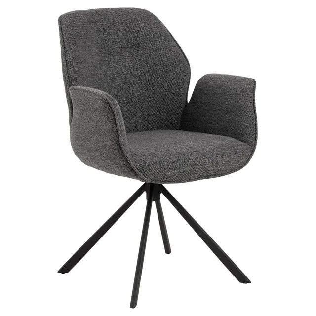 Aura Monza swivel chair with armrests, anthracite