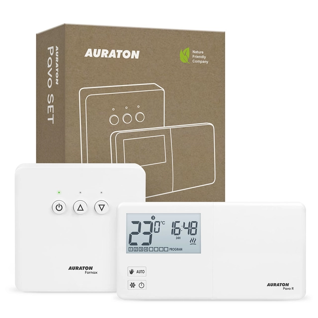 AURATON Pavo SET - Controlador de temperatura inalámbrico semanal con un controlador de dispositivo de calefacción (conjunto), (sucesor del modelo R30 RT)