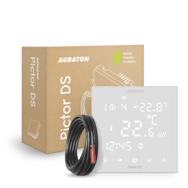 Auraton Pictor DS. heti, vezetékes hőmérséklet-szabályozó (két érzékelős)