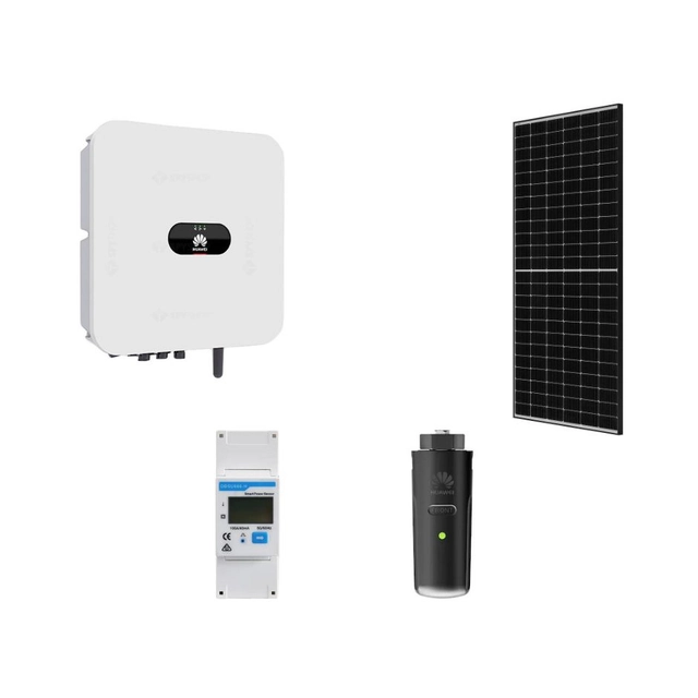 Aurinkosähköjärjestelmä6KW yksivaiheinen hybridi, Huawei hybridi Ongrid-invertteri SUN2000-6KTL-L1, JASOLAR paneelit JAM72S20-460 MR-BF (musta kehys)460W 13 PC, Huawei älykäs mittari DDSU666-H , Wi-Fi-sovitin sisältyy hintaan