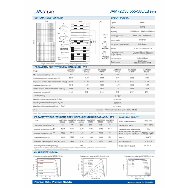 Aurinkosähkömoduuli PV-paneeli 590Wp JA SOLAR JAM72D40-590/LB_SF Bifacial Deep Blue 4.0X Lasi Lasi N-tyypin hopeakehys Hopeakehys